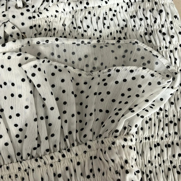 Kittenish Polka Dot Sleeveless Lace Up Dress in Black & White - Size Small - Picture 6 of 6